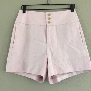 Women's Light Pink Linen Shorts
